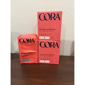 Cora The Peace of Mind Pad 100 Organic Cotton Topsheet Overnight Pads 20 Count